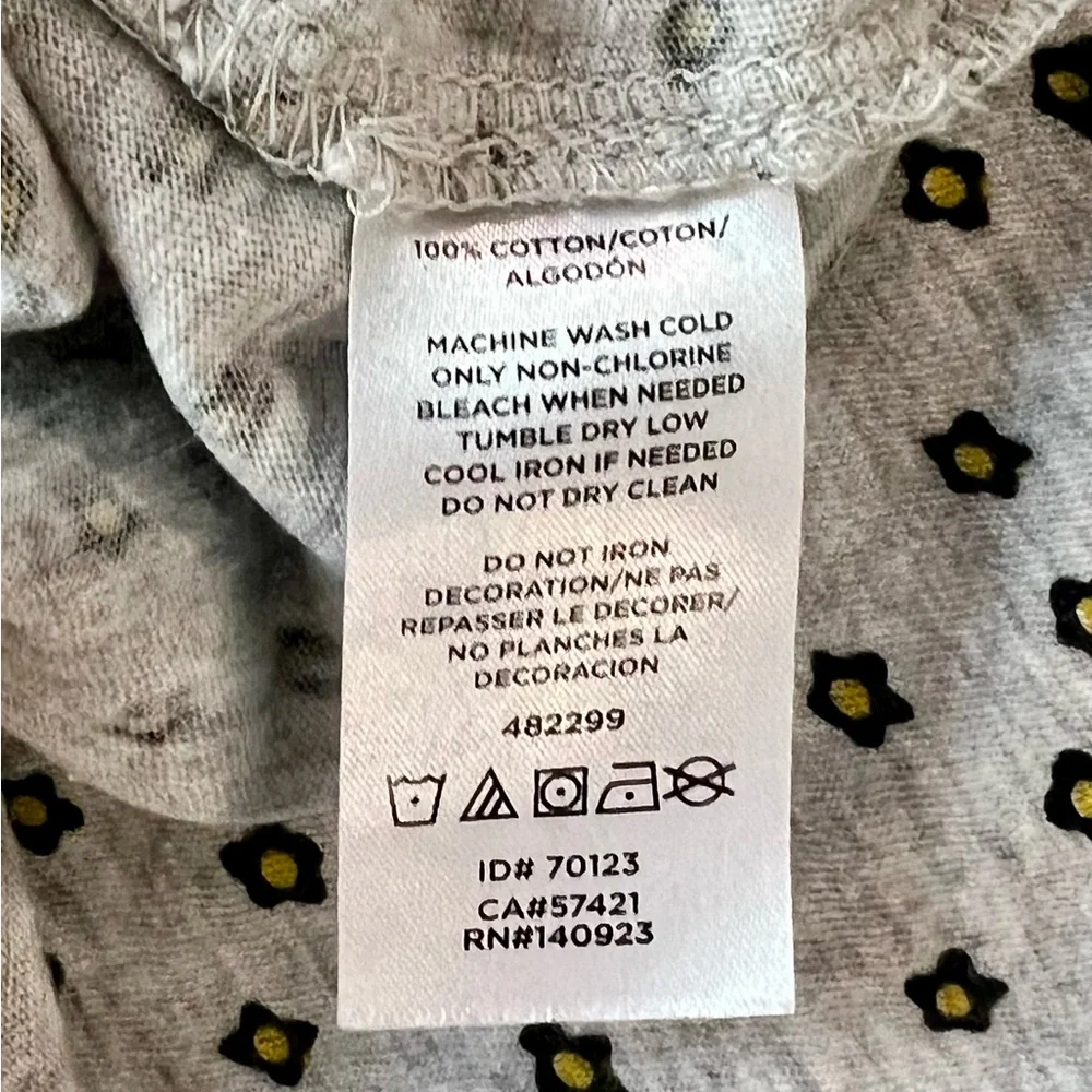 LOFT | Gray Mini Flower Daisy Pattern Flutter Sleeves Women's Top (L) - Picture 5 of 7